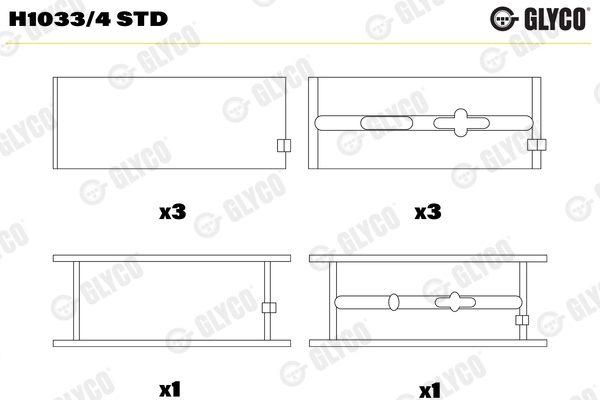GLYCO Vevlager H1033/4 STD
