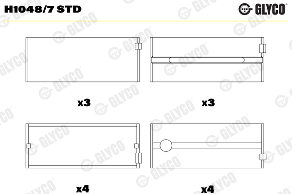 GLYCO Vevlager H1048/7 STD
