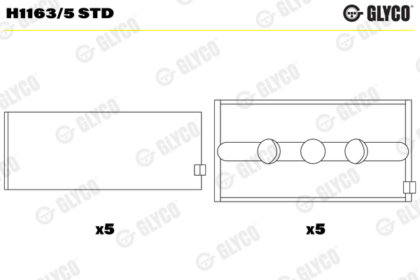 GLYCO Vevlager H1163/5 STD