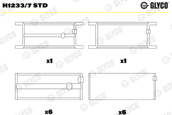 GLYCO Vevlager H1233/7 STD