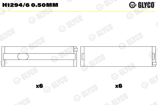 GLYCO Vevlager H1294/6 0.50mm