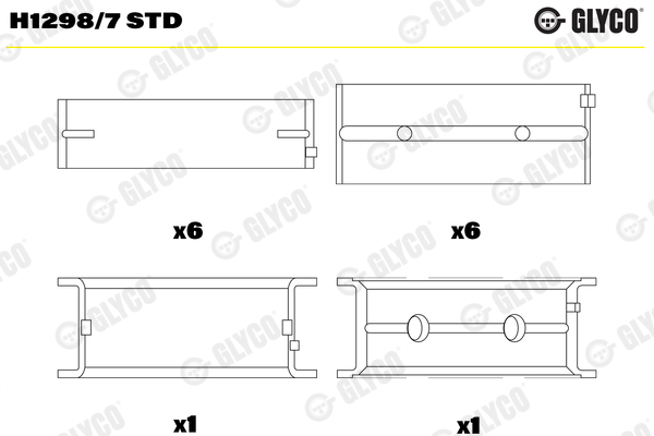 GLYCO Vevlager H1298/7 STD