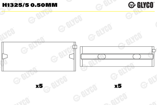 GLYCO Vevlager H1325/5 0.50mm