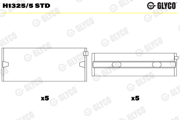 GLYCO Vevlager H1325/5 STD