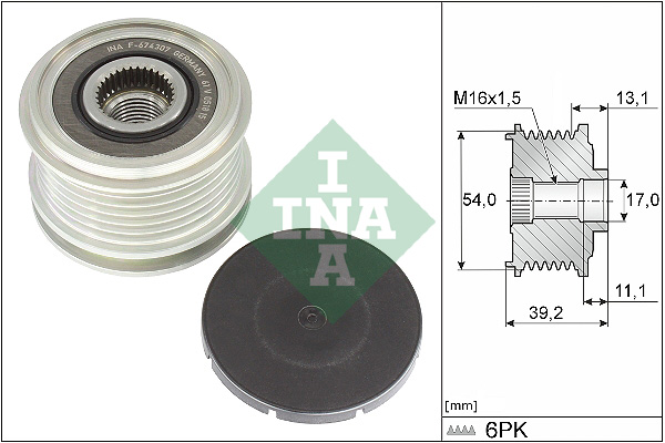 Schaeffler INA Alternator - sprzęgło jednokierunkowe 535 0375 10