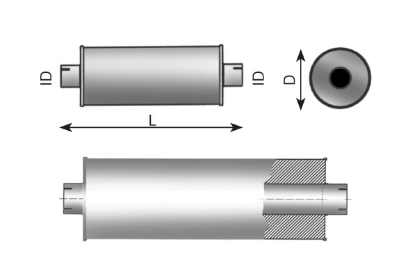 DINEX Tłumik środkowy / końcowy 68405