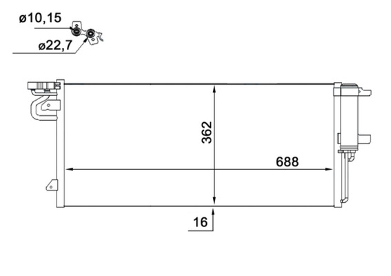 MAHLE Kondensor, klimatanläggning AC 103 000S