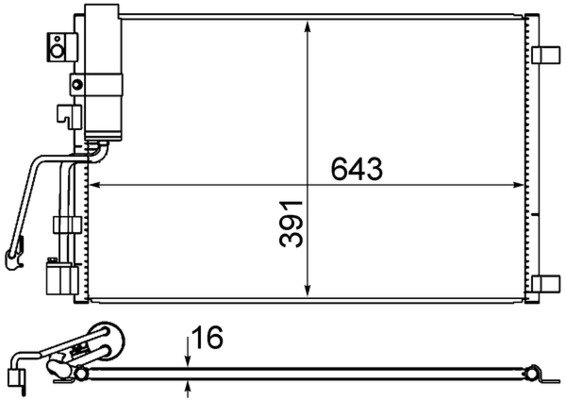 MAHLE Kondensaator,kliimaseade AC 605 000S