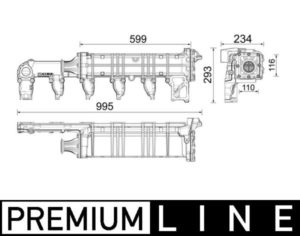MAHLE Radiaator,heitgaaside tagasijooks CE 37 000P