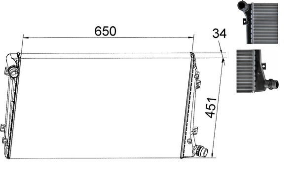 MAHLE radiatorius, variklio aušinimas CR 1395 000S