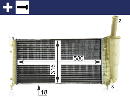 MAHLE Radiaator,mootorijahutus CR 1994 000S