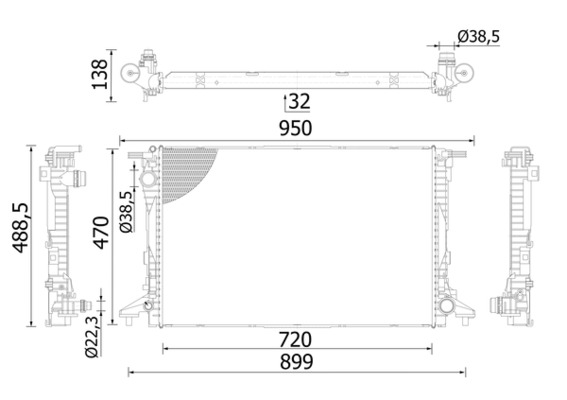 MAHLE radiatorius, variklio aušinimas CR 2423 000S