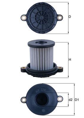 MAHLE Filtr hydrauliczny, automatyczna skrzynia biegów HX 229