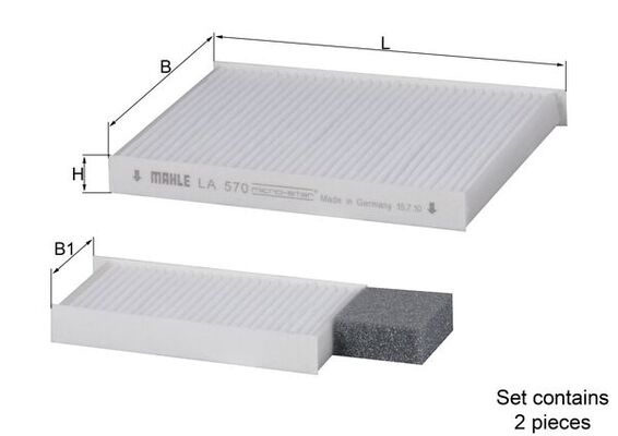 MAHLE Filter,salongiõhk LA 570/S