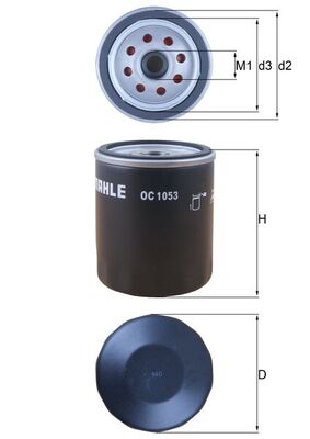 MAHLE alyvos filtras OC 1053