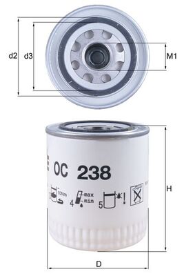 MAHLE Õlifilter OC 238