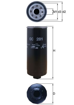 MAHLE Öljynsuodatin OC 281