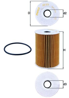 MAHLE Filtr oleju OX 415D