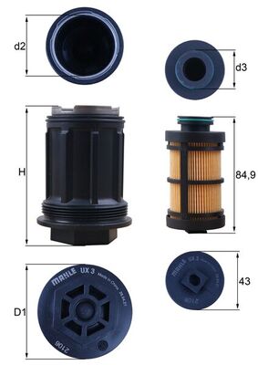 MAHLE AdBlue filter UX 3KIT
