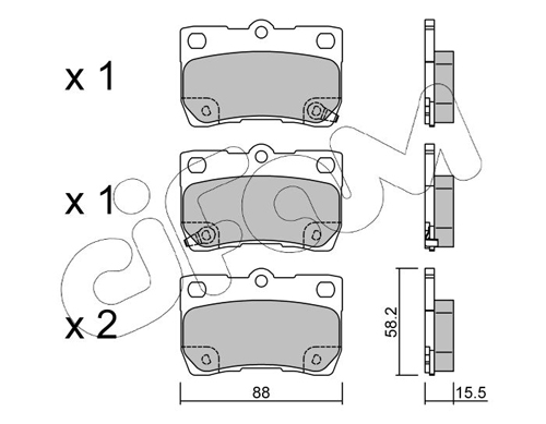 CIFAM Piduriklotside komplekt, ketaspidur 822-761-0