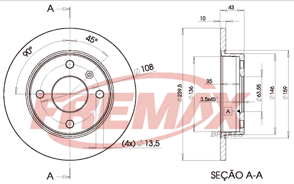 FREMAX Tarcza hamulcowa BD-1062