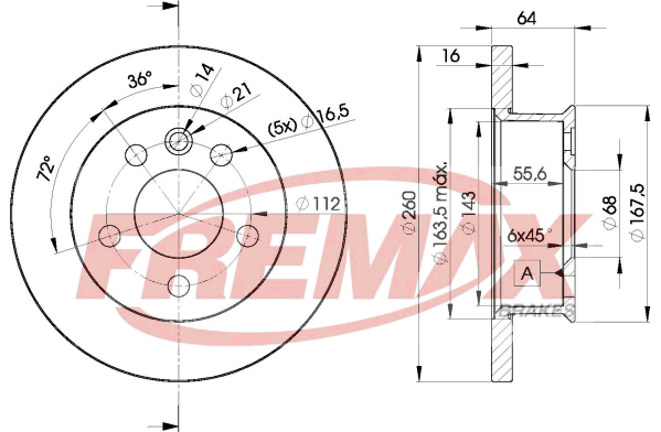 FREMAX stabdžių diskas BD-3013
