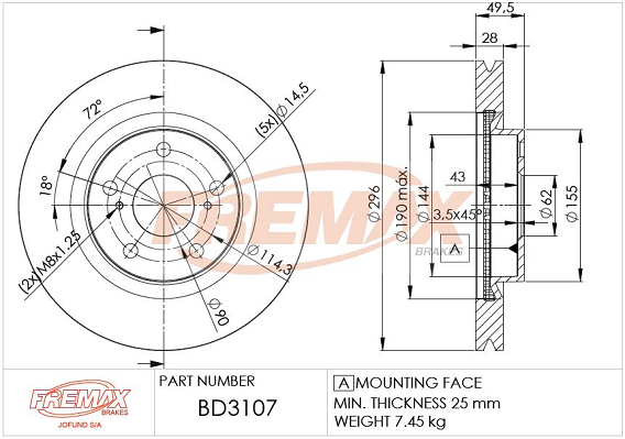 FREMAX Jarrulevy BD-3107