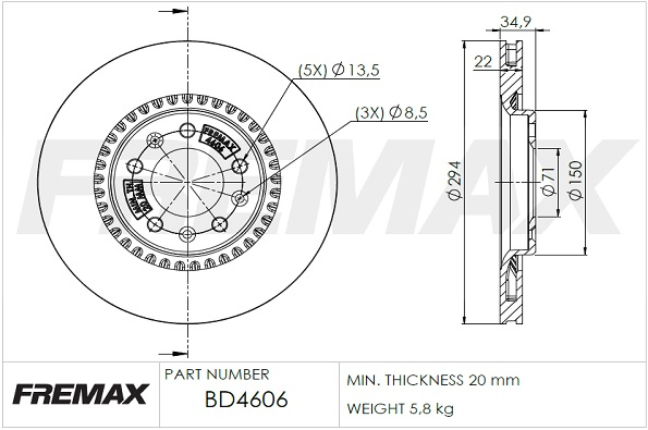 FREMAX Jarrulevy BD-4606