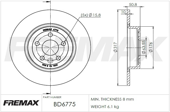 FREMAX Tarcza hamulcowa BD-6775