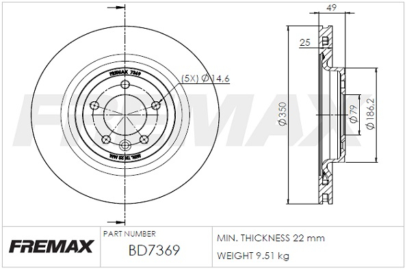 FREMAX Bromsskiva BD-7369