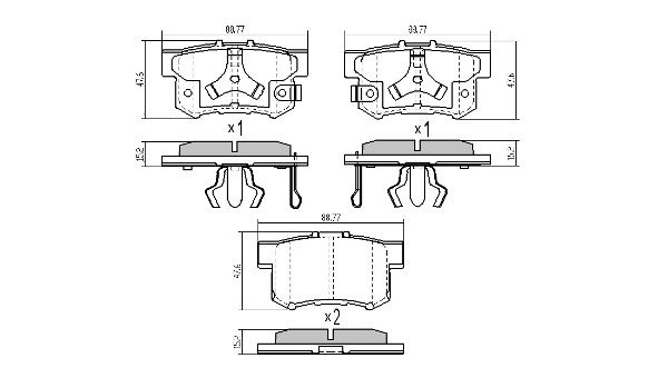 FREMAX Piduriklotside komplekt, ketaspidur FBP-0860
