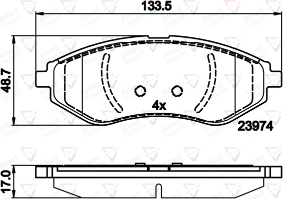 COMLINE Piduriklotside komplekt, ketaspidur ADB01598