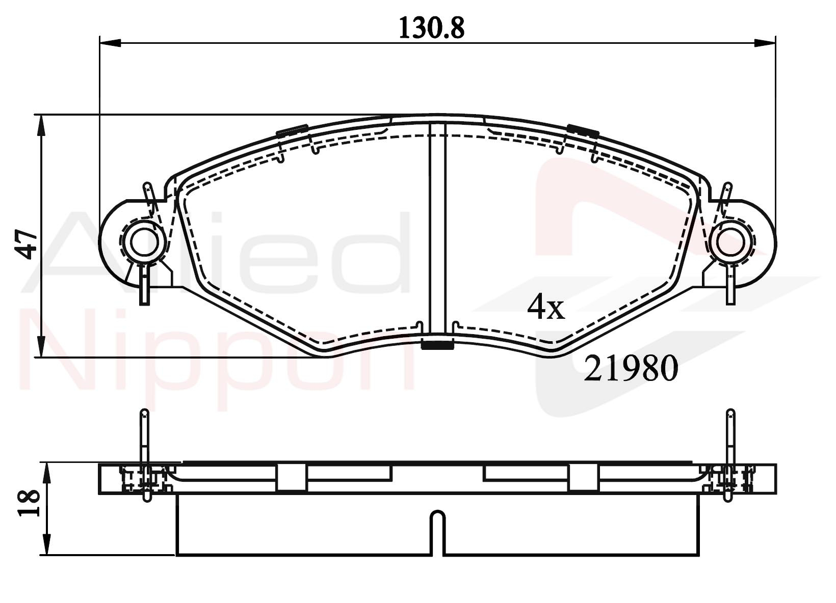 COMLINE Piduriklotside komplekt, ketaspidur ADB0704