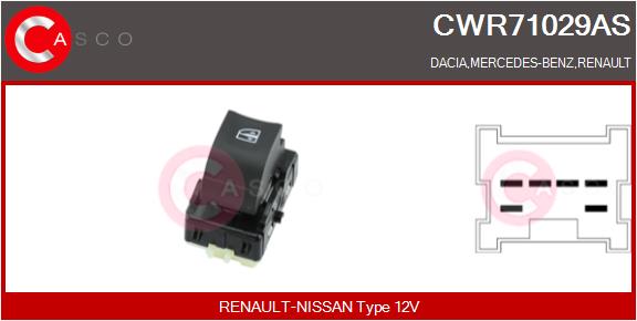 CASCO Kytkin, lasinnostin CWR71029AS
