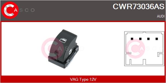 CASCO Kytkin, lasinnostin CWR73036AS