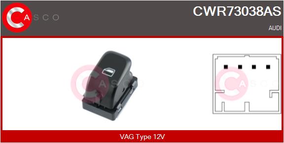 CASCO Kytkin, lasinnostin CWR73038AS
