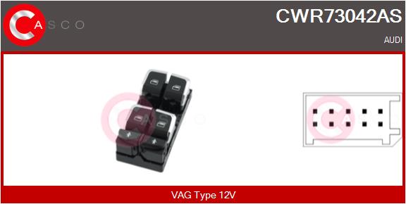CASCO Kytkin, lasinnostin CWR73042AS