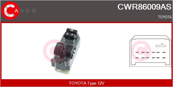 CASCO Kytkin, lasinnostin CWR86009AS