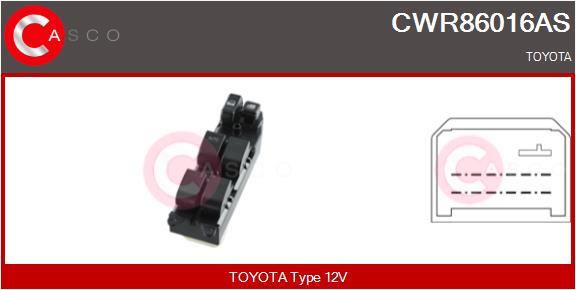 CASCO Kytkin, lasinnostin CWR86016AS
