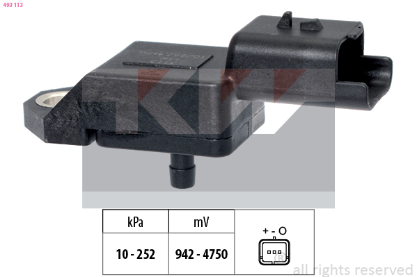 KW Paineilma-anturi, korkeus 493 113