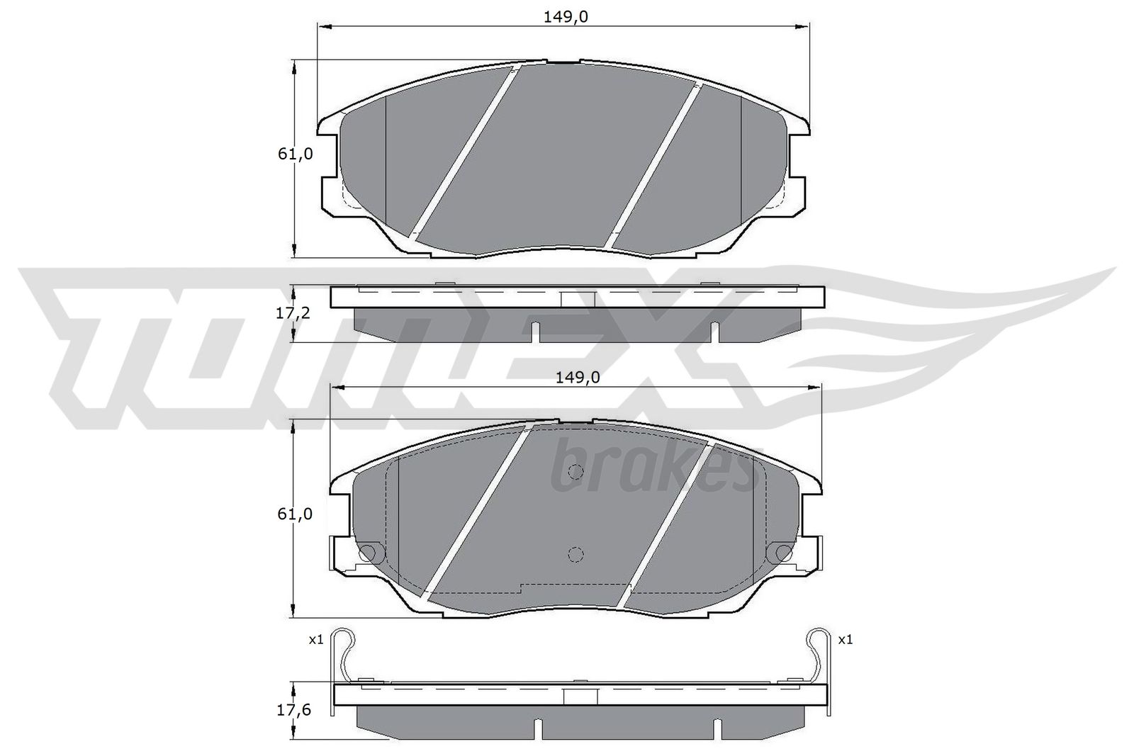 TOMEX Brakes Piduriklotside komplekt, ketaspidur TX 17-09