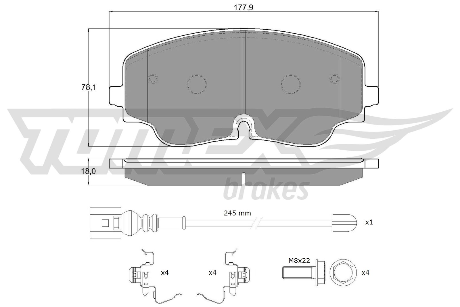 TOMEX Brakes stabdžių trinkelių rinkinys, diskinis stabdys TX 19-87