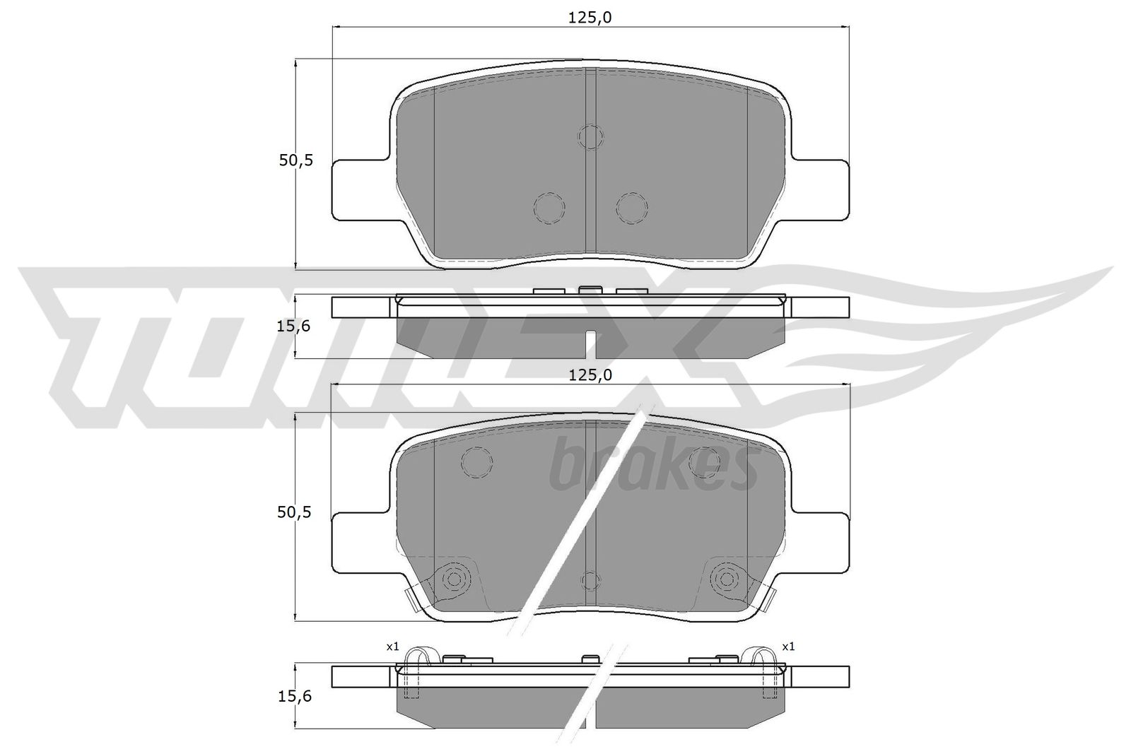 TOMEX Brakes Piduriklotside komplekt, ketaspidur TX 60-19