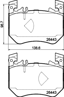 HELLA PAGID Piduriklotside komplekt, ketaspidur 8DB 355 043-071