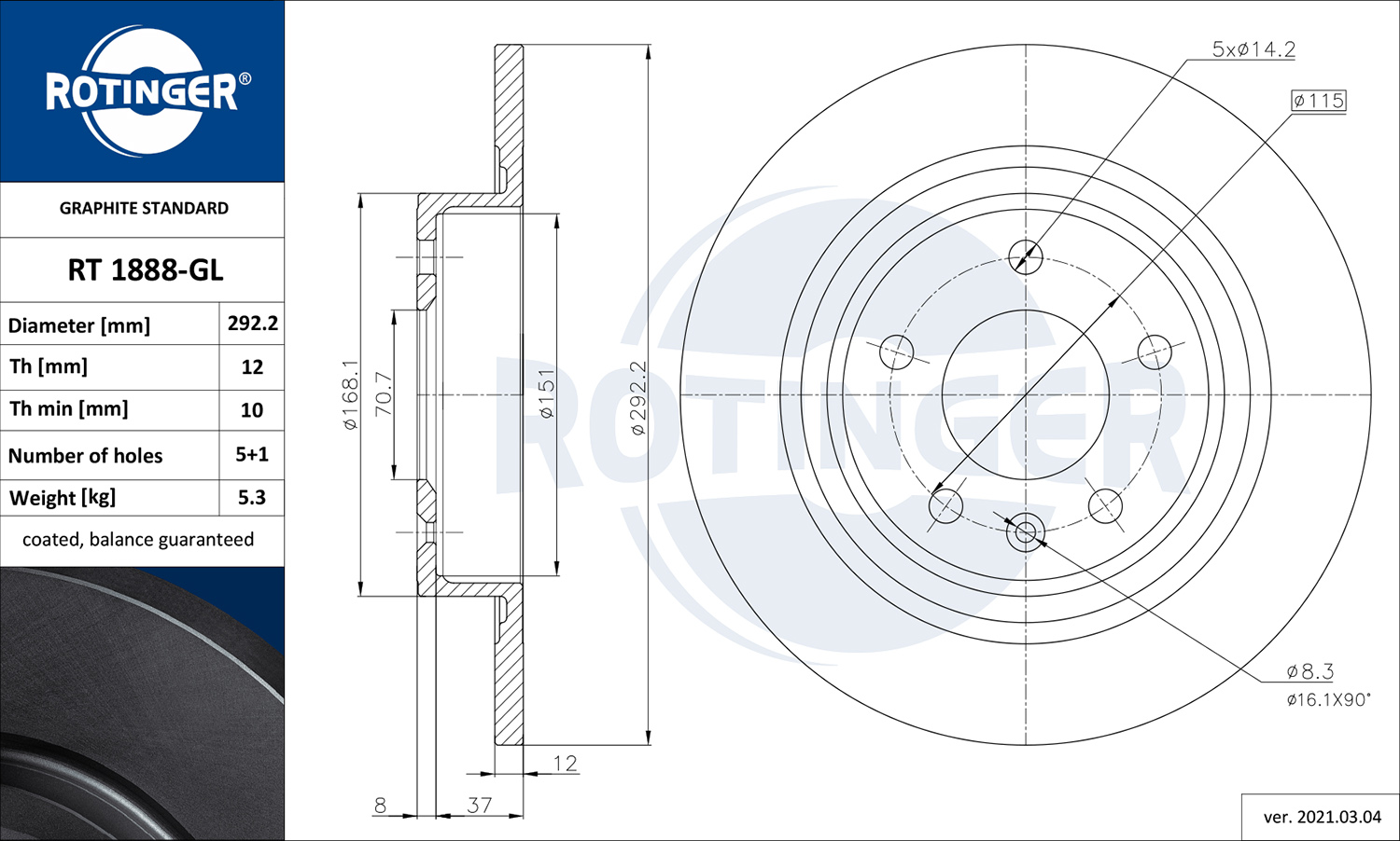 ROTINGER Piduriketas RT 1888-GL
