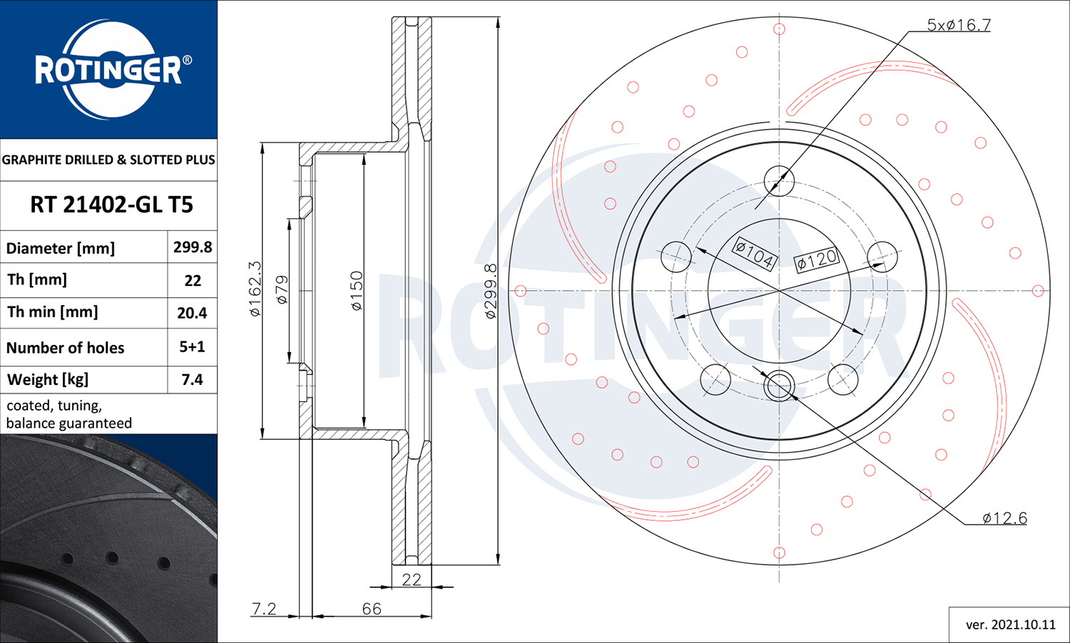ROTINGER Piduriketas RT 21402-GL T5