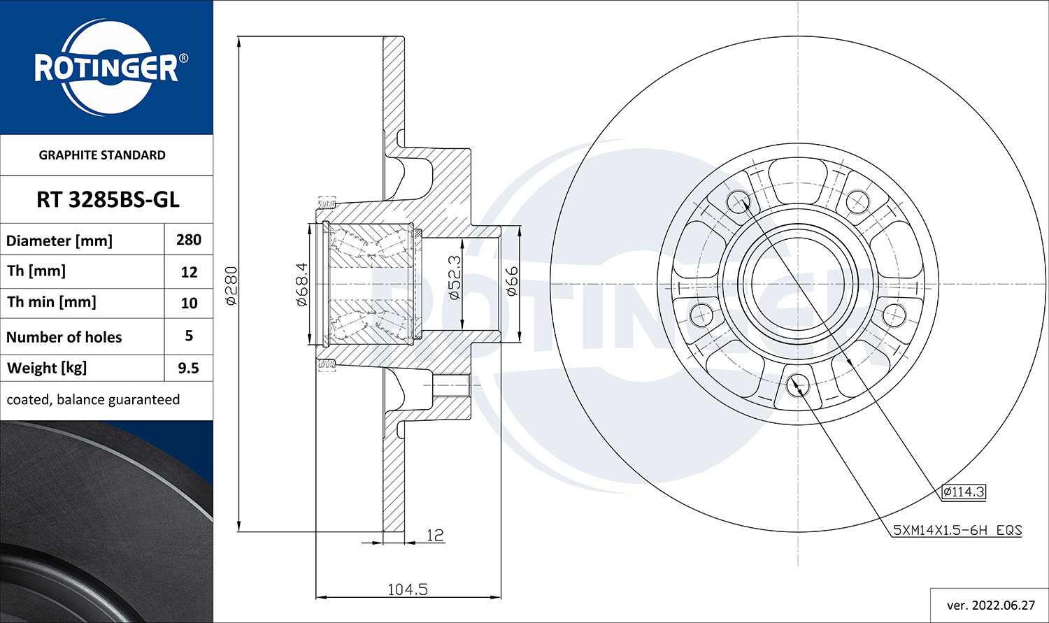 ROTINGER Piduriketas RT 3285BS-GL