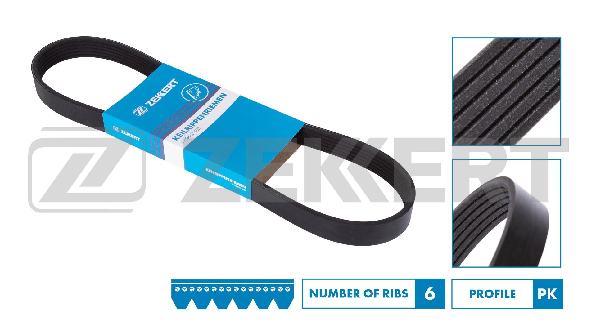 ZEKKERT V formos rumbuoti diržai KR-6PK2475