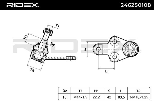 RIDEX Šarniir 2462S0108