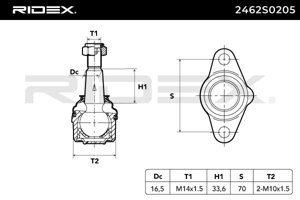 RIDEX Šarniir 2462S0205